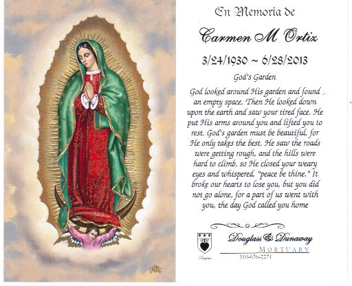 2013-032 Carmen Ortiz Holy Card
